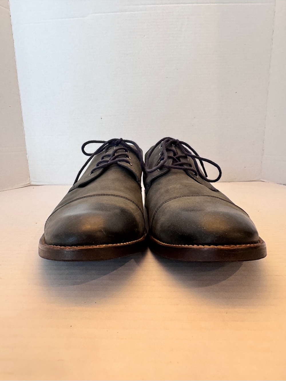 Wallin & Bros Mens Burke Gray Leather Cap Toe Oxfords 13M Classic - Picture 6 of 11